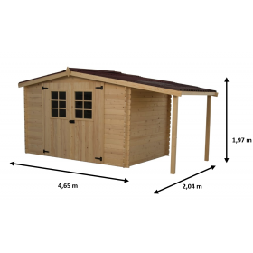 ▷ Garage panneaux bois 16 mm, sans plancher 15.60m² ED 2848 N au meilleur  prix - Abri de jardin