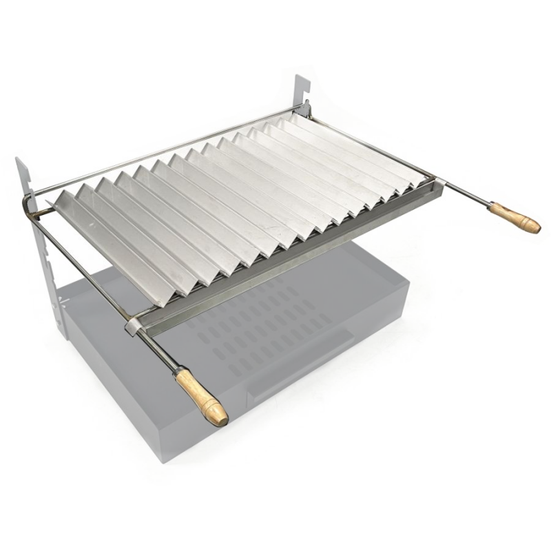 Visiodirect - Grille à rôtir avec récupérateur de graisse en Inox coloris  Gris - 78 x 43 cm - Accessoires barbecue - Rue du Commerce