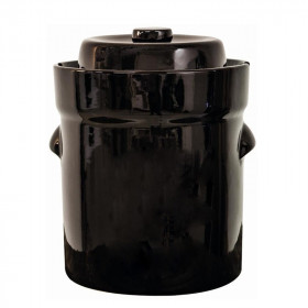 Pot à choucroute pour la lacto-fermentation + pierres/couvercle 5L Marron
