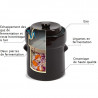 Pot à choucroute pour la lacto-fermentation + pierres/couvercle 5L Marron