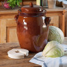 Pot à choucroute avec pierres lacto-fermentation Style ancien 5L Marron