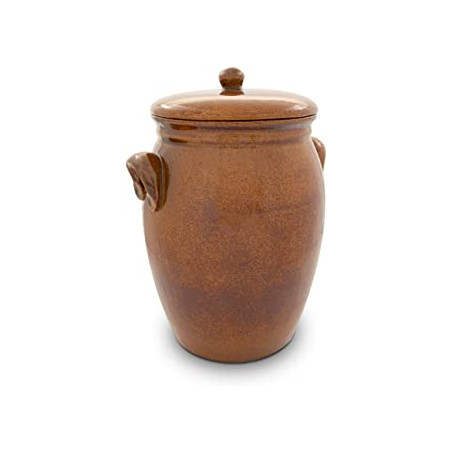 Pot à choucroute avec pierres lacto-fermentation Style ancien 5L Marron