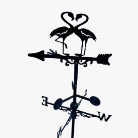 Girouette de toit style flèche modèle Couple de cigognes avec support universel