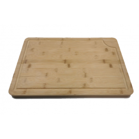 Grande Planche à découper en bambou massif avec rainure à jus - planche à découper bois de 45x30x2 cm - planche en bois pour la 