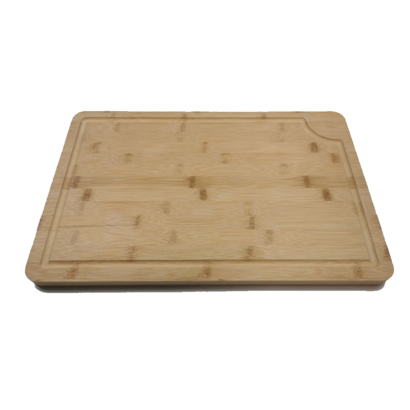 Grande Planche à découper en bambou massif avec rainure à jus - planche à découper bois de 45x30x2 cm - planche en bois pour la 