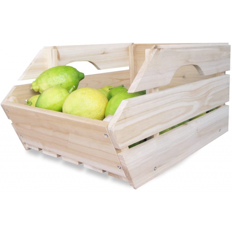 Cageot De Rangement En Bois Massif Froeschl – Boîte De Stockage Pour Fruits, Légumes Et Pommes De Terre – 4250759869052