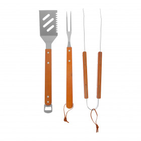 Set ustensiles 1 spatule avec 1 décapsuleur intégré, 1 fourchette et 1 pince 40 cm