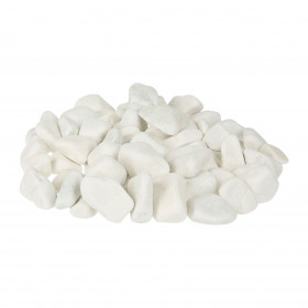 Sac de galets décoratifs blanc roulés 3 à 5 cm Sac de 20 KG