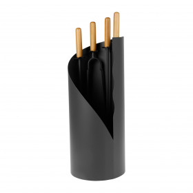 Serviteur de cheminée 56cm DIVA ANTHRACITE (pelle, pince, tisonier, balai)