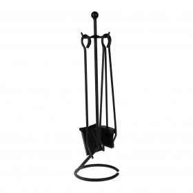 Serviteur de cheminée 68cm ALLEGRO (pelle, pince, tisonier, balai)