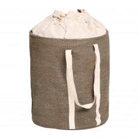 Sac à bûches Ø36 x H45 cm Tissu couleur gris foncée