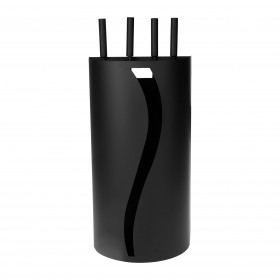 Serviteur de cheminée Noir VAGUE H53 (pelle, pince, tisonnier, balai)