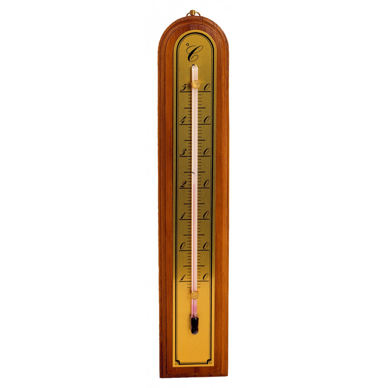 Thermomètre bois chêne/doré luxe Thermomètre bois chêne/doré luxe