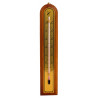 Thermomètre bois chêne/doré luxe