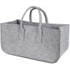 Sac à bûches gris en feutrine 25x25x50cm