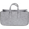 Sac à bûches gris en feutrine 25x25x50cm