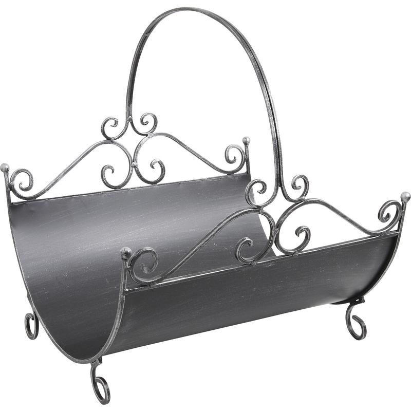 Porte buches Etoile en Feer Noir H78 cm - Objets de décoration et