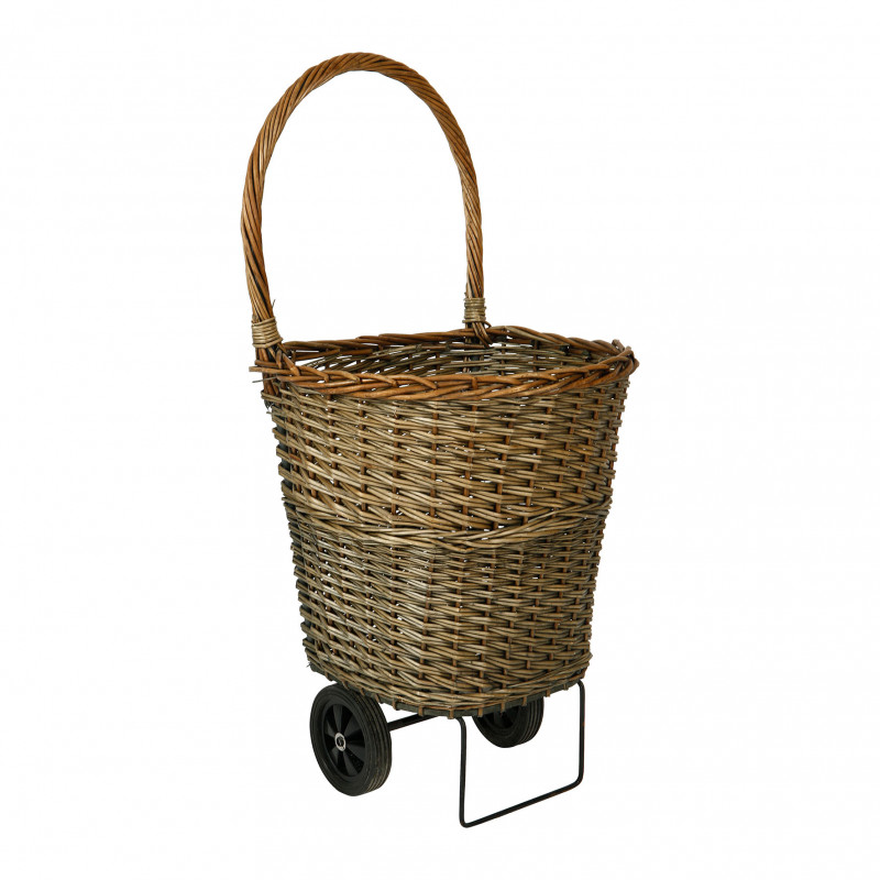 Panier à bûches à roulettes gris Panier à bûches à roulettes gris