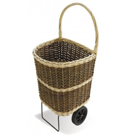 Panier à bûches à roulettes marron