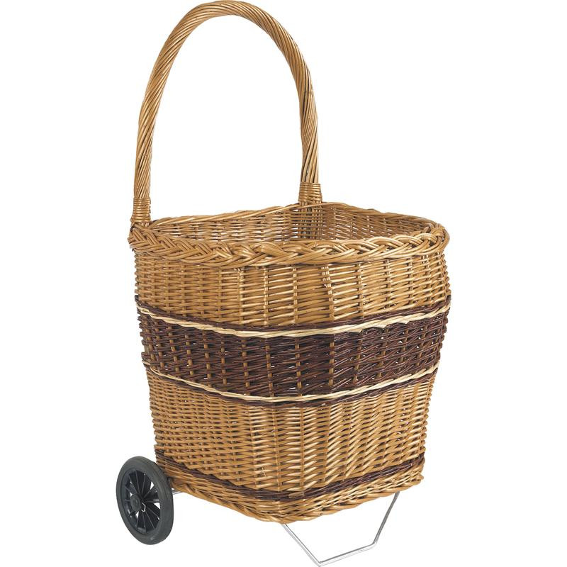 ▷ Chariot à bûches en osier au meilleur prix - Panier à bûches