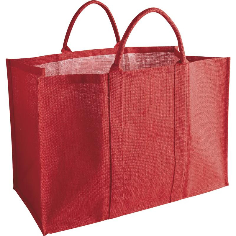 Sac à bûches en jute rouge Sac à bûches en jute rouge