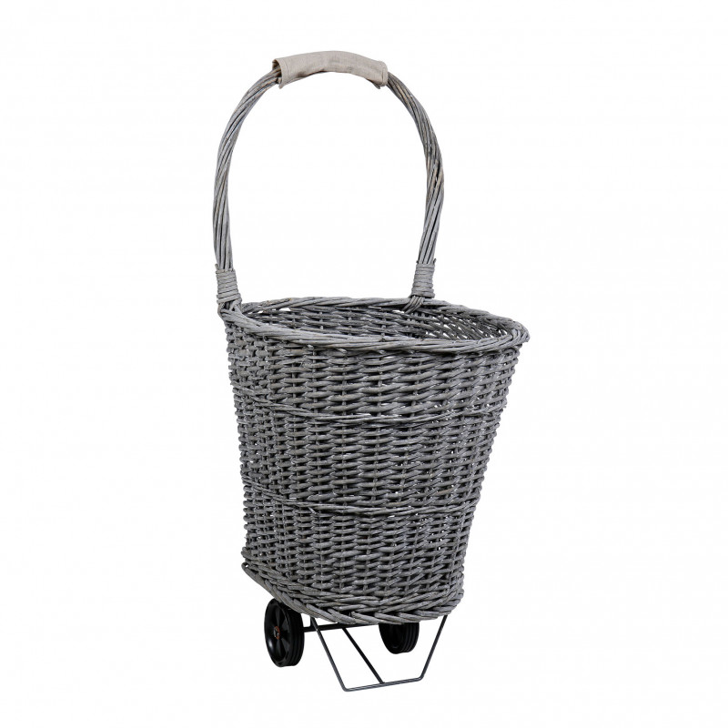 Chariot à bûche osier arrondi 44 x42 x H58 cm Chariot à bûche osier arrondi 44 x42 x H58 cm