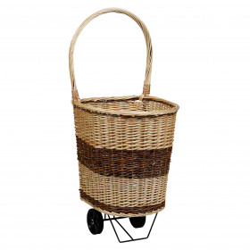 Chariot à bûches en osier arrondie 45x40xH98 cm