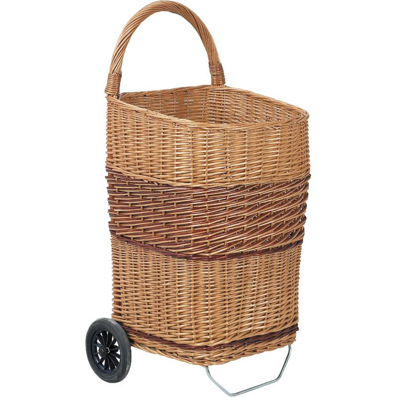 ▷ Chariot à bûches en osier au meilleur prix - Panier à bûches