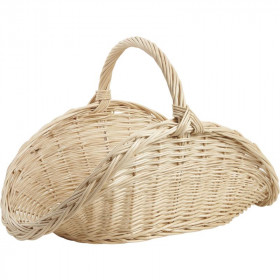 Panier à bûches en osier blanc