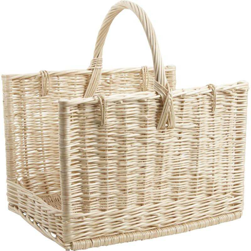 Panier à bûches en osier 55 cm - Panier de décoration intérieure