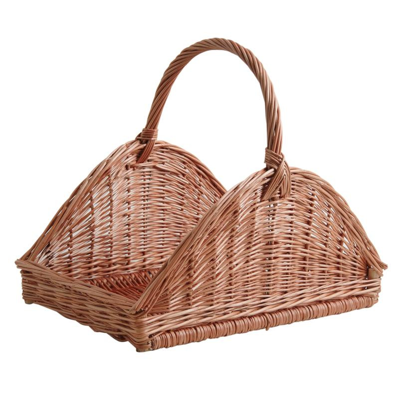 Panier à bûches en osier buff Panier à bûches en osier buff