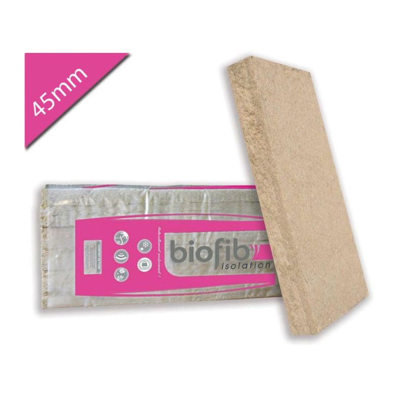 BIOFIB TRIO | Ep.45mm 1,25x0,6m | R1,15 - Panneaux laine de chanvre, coton, lin 