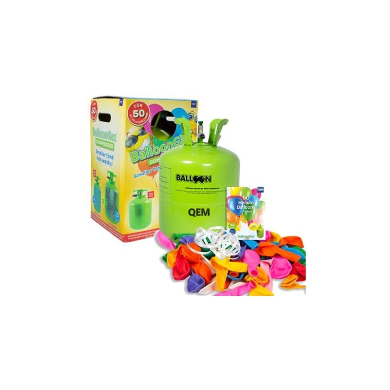 QEM Grande Bouteille Helium Kit de Remplissage Top Qualité (Kit pour 200 Ballons Inclus)