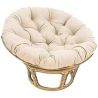 Fauteuil Papasan Rotin Naturel différent Coloris (Rotin Clair, Blanc cassé)