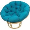 Fauteuil Papasan Rotin Naturel différent Coloris (Rotin Clair, Bleu)