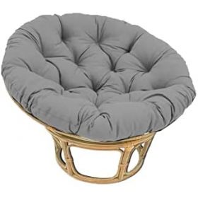 Fauteuil Papasan Rotin Naturel différent Coloris (Rotin Clair, Coussin Bleu)