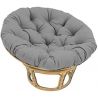 Fauteuil Papasan Rotin Naturel différent Coloris (Rotin Clair, Coussin Bleu)