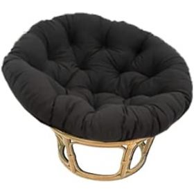 Fauteuil Papasan Rotin Naturel différent Coloris (Rotin Clair, Coussin Noir)