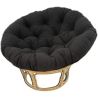 Fauteuil Papasan Rotin Naturel différent Coloris (Rotin Clair, Coussin Noir)