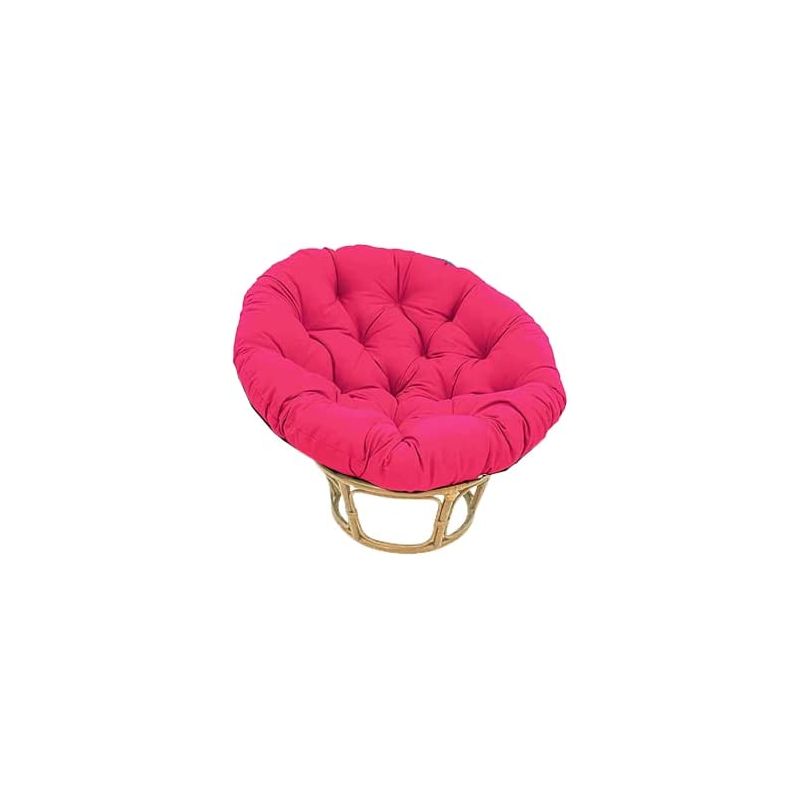 Fauteuil Papasan Rotin Naturel différent Coloris (Rotin Clair, Coussin Rose)