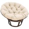 Fauteuil Papasan Rotin Naturel différent Coloris (Rotin Clair, Coussin Blanc cassé)