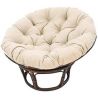 Fauteuil Papasan Rotin Naturel différent Coloris (Rotin Clair, Coussin Blanc cassé)