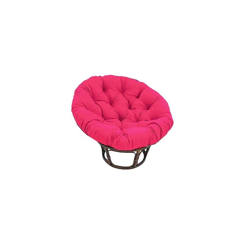 Fauteuil Papasan Rotin Naturel différent Coloris (Rotin Foncé, Coussin Rose)