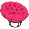 Fauteuil Papasan Rotin Naturel différent Coloris (Rotin Foncé, Coussin Rose)