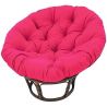 Fauteuil Papasan Rotin Naturel différent Coloris (Rotin Foncé, Coussin Rose)