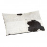 Coussin rectangulaire en peau de vache noir et blanc