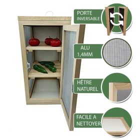 Garde manger fromager bois naturel 40x40x60 cm - Tom Press