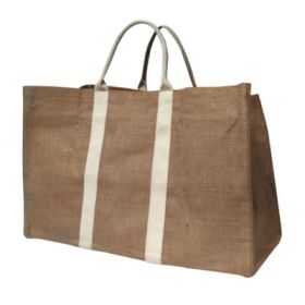 Sac à bûches en toile de jute - Naturel - 38 x 57 x 36 - ON RANGE TOUT