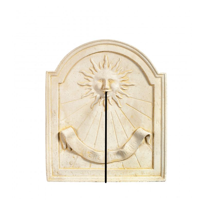 Cadran solaire motif Vivere Memento pierre naturelle vieillie 35cmx42cm