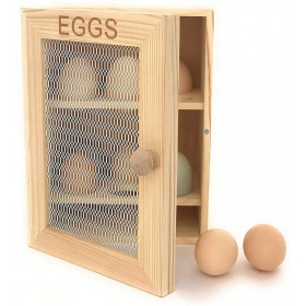 Armoire à oeufs en bois - Egg Cabinet boite à oeuf en bois jusqu'à 12 oeufs - Eviter le plastique et ranger vos oeufs dans cette